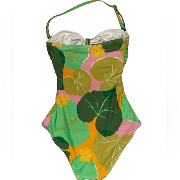 Kate Spade Cucumber Floral Tie Bandeau Bathing Swim Suit size XS NEW - Picture 7 of 9